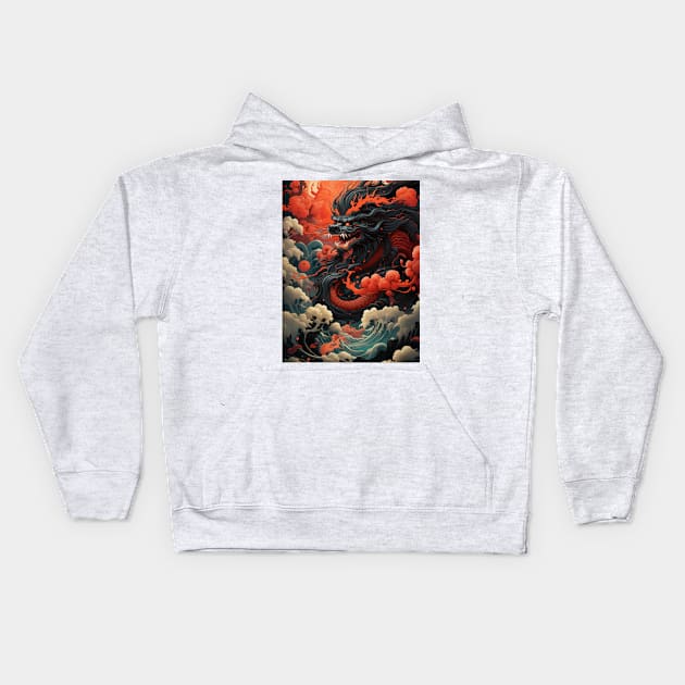 The Red Sun and the Ancient Gods Kids Hoodie by Sheptylevskyi